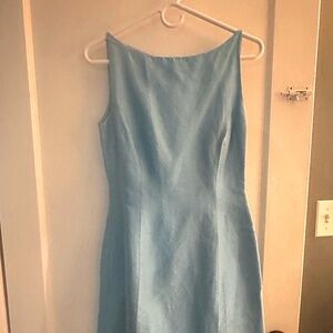 Ann Taylor Aqua Silk Shantung A-Line Cocktail Dress, Size 6